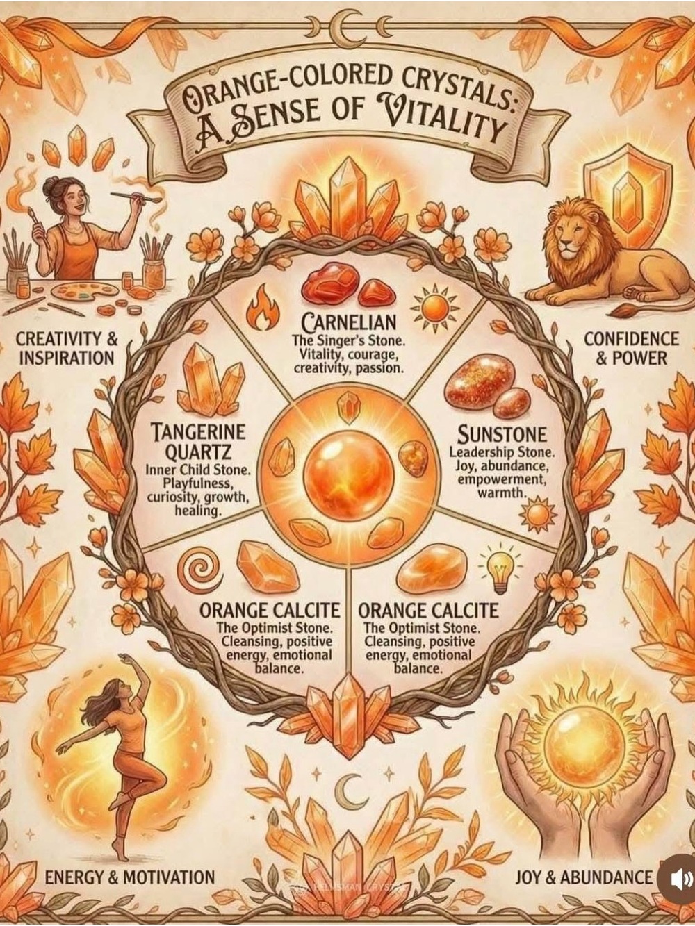 Orange and Brown Colored Crystals